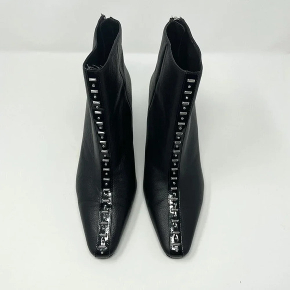 Zara Faux Leather  Studded Boots Booties Heels Sz 9 - Picture 3 of 9